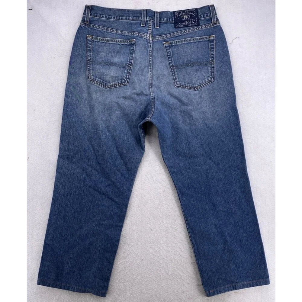 Lucky Brand Dungarees 36x28 Rivington Loose Fit Blue Jeans Vintage Made in Mexic
